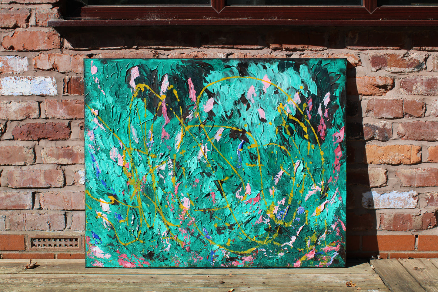 Abstract Original Oil Painting On Canvas 102x70cm textured oil Secret Garden