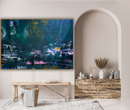 Original Abstract Oil Painting On Canvas 150cm x 100cm Depth of Silence Oka floral