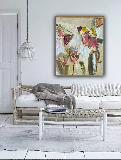 Oka Style Abstract contemporary Oil Painting On Canvas 50 x 60cm Orcia flower