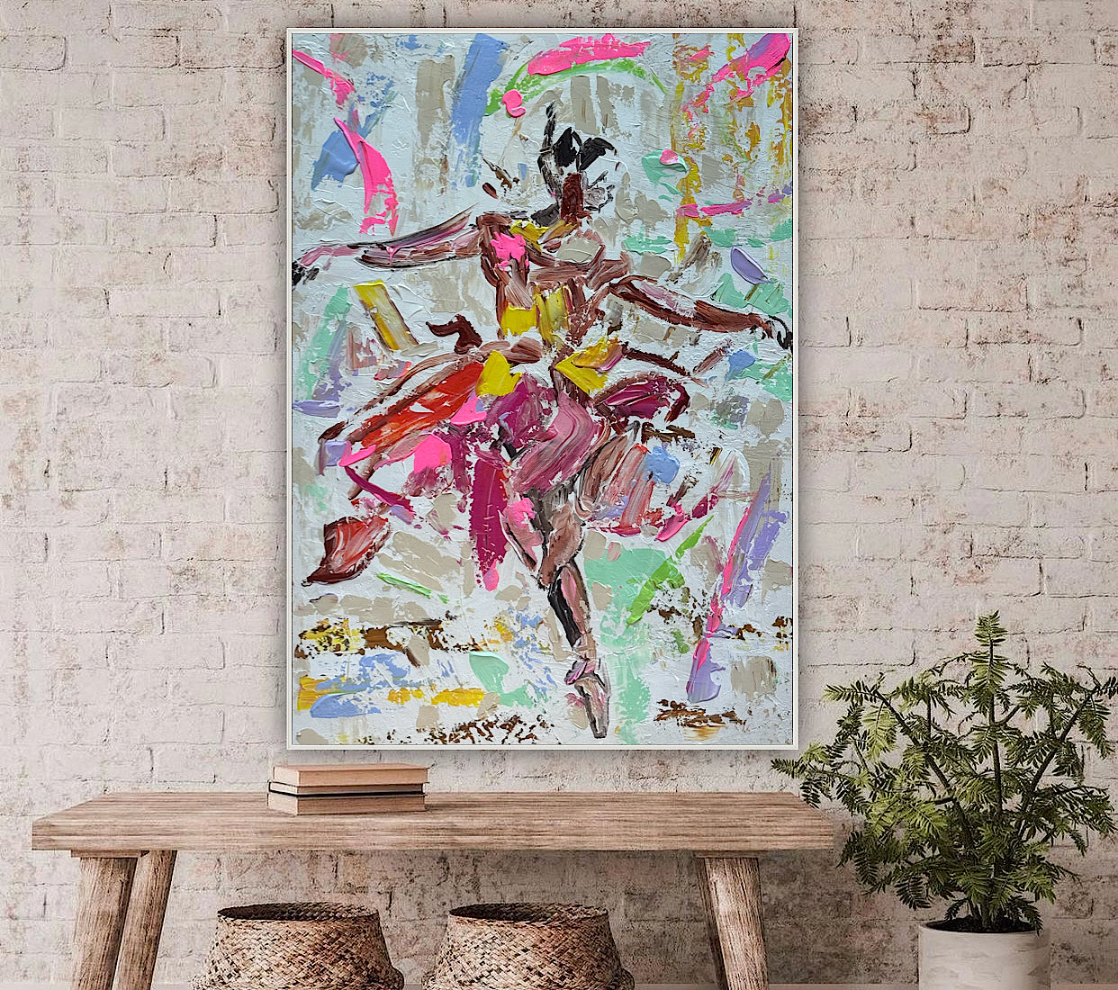 Ballet dancer Original modern Abstract Oil Painting On Canvas 85 x 60cm Oka