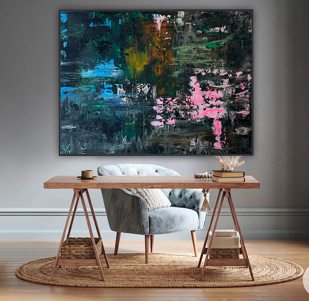 Oka Original Abstract Oil Painting On Canvas 122 X 92 Cm After Light textured