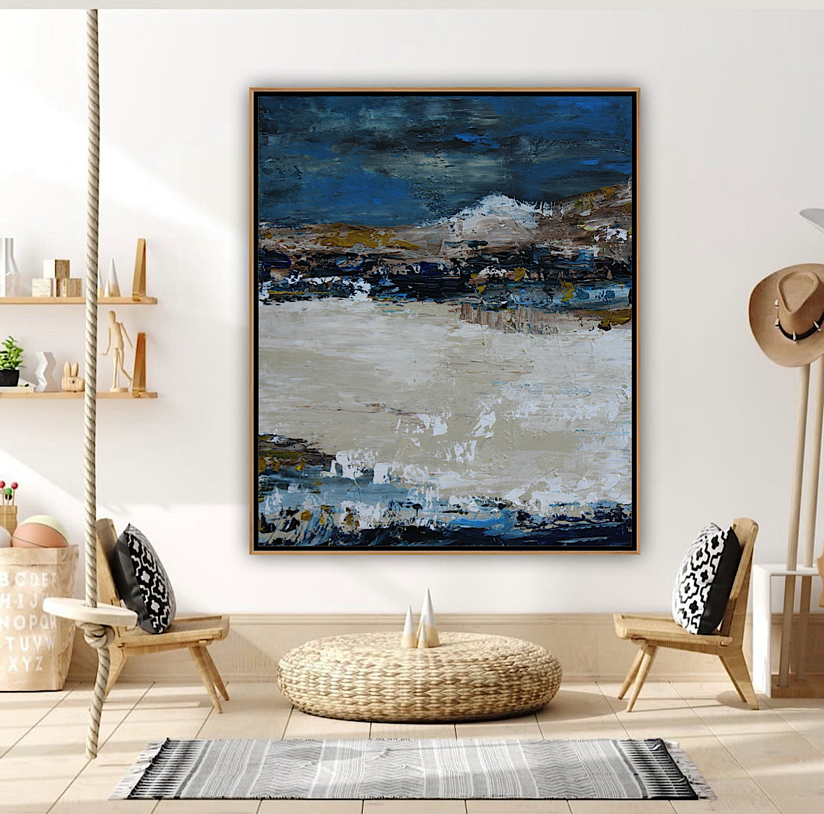 Original Abstract contemporary Oil Painting On Canvas 90x76cm Amalfi Coast Oka