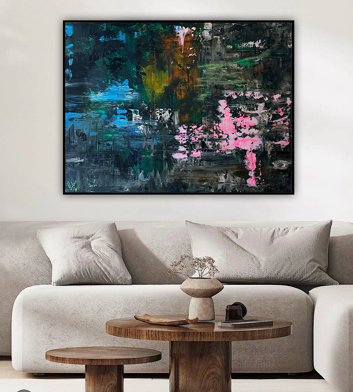 Oka Original Abstract Oil Painting On Canvas 122 X 92 Cm After Light textured