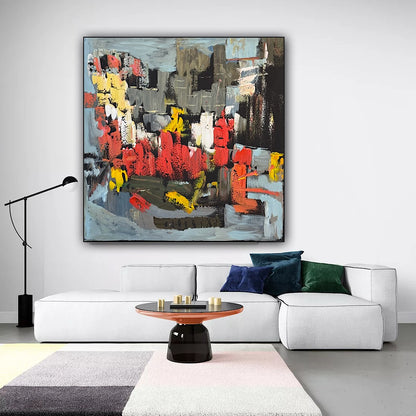 Oka Contemporary Abstract Original Oil Painting on 70 x 70cm canvas Rome cityscape