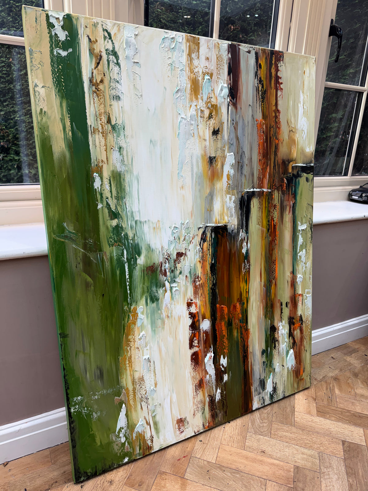 Contemporary textured Abstract Original Oil Painting On 121x92cm canvas Patina
