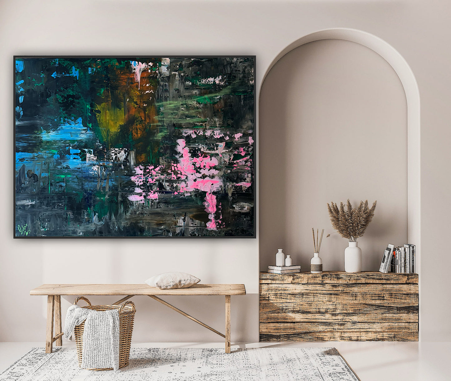 Oka Original Abstract Oil Painting On Canvas 122 X 92 Cm After Light textured