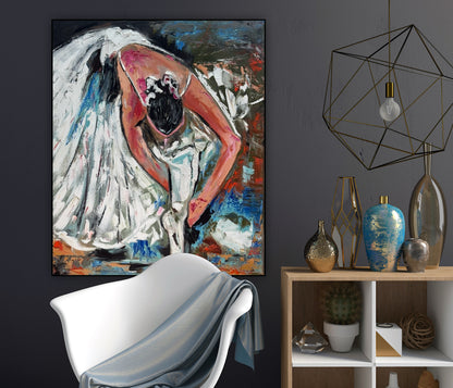 Contemporary Abstract Original Oil Painting On 90 x 76cm on Canvas ‘Ballet Dancer’