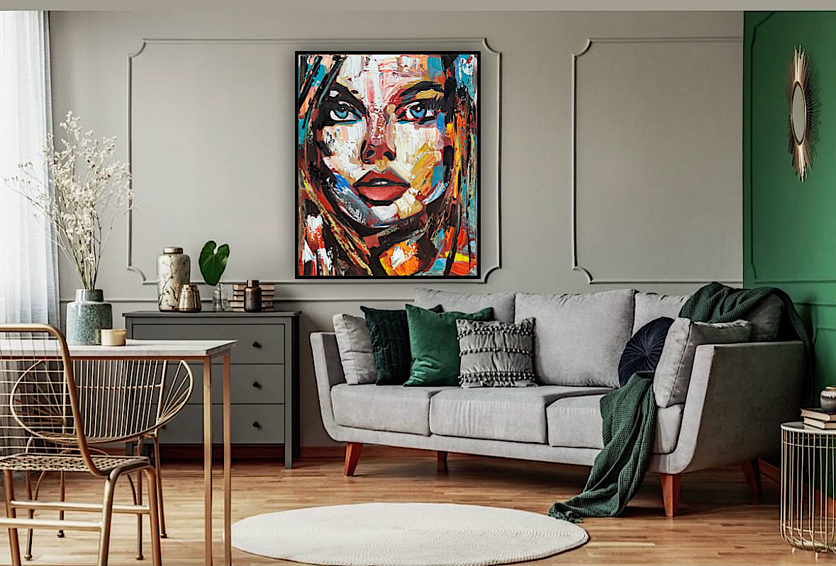 Abstract Original modern Oil Painting on 50 x 40cm canvas Arrora  woman portrait