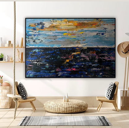 Original Abstract Oil Painting On Canvas 150cm x 100cm Depth of Silence Oka seascape