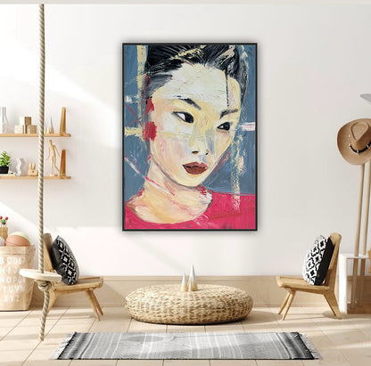Woman’s portrait Original Abstract Oil Painting On Canvas 85 x 60cm Innocent Soul