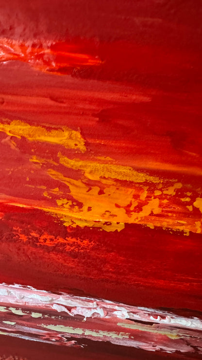 Oka style textured Original modern Abstract Oil Painting On Canvas 80 x 80cm ‘Veil of Dusk ‘Coast