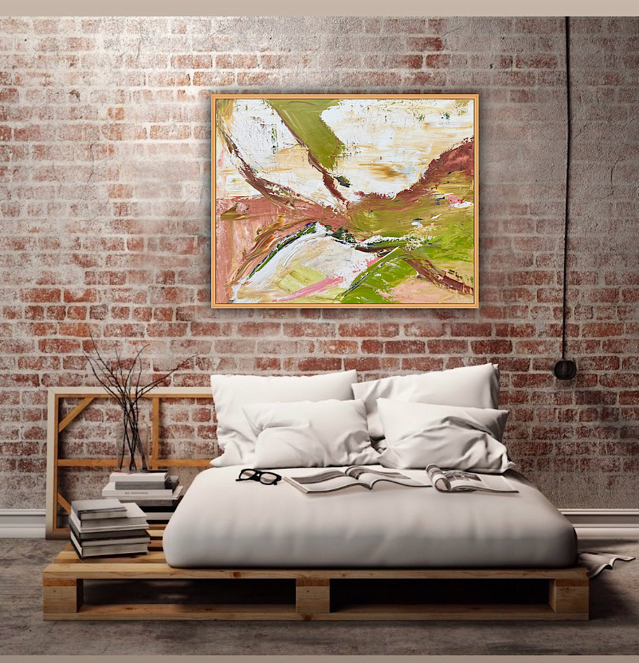 Oka StyLe Abstract original Oil Painting On Canvas 50 X 40cm Lake District textured