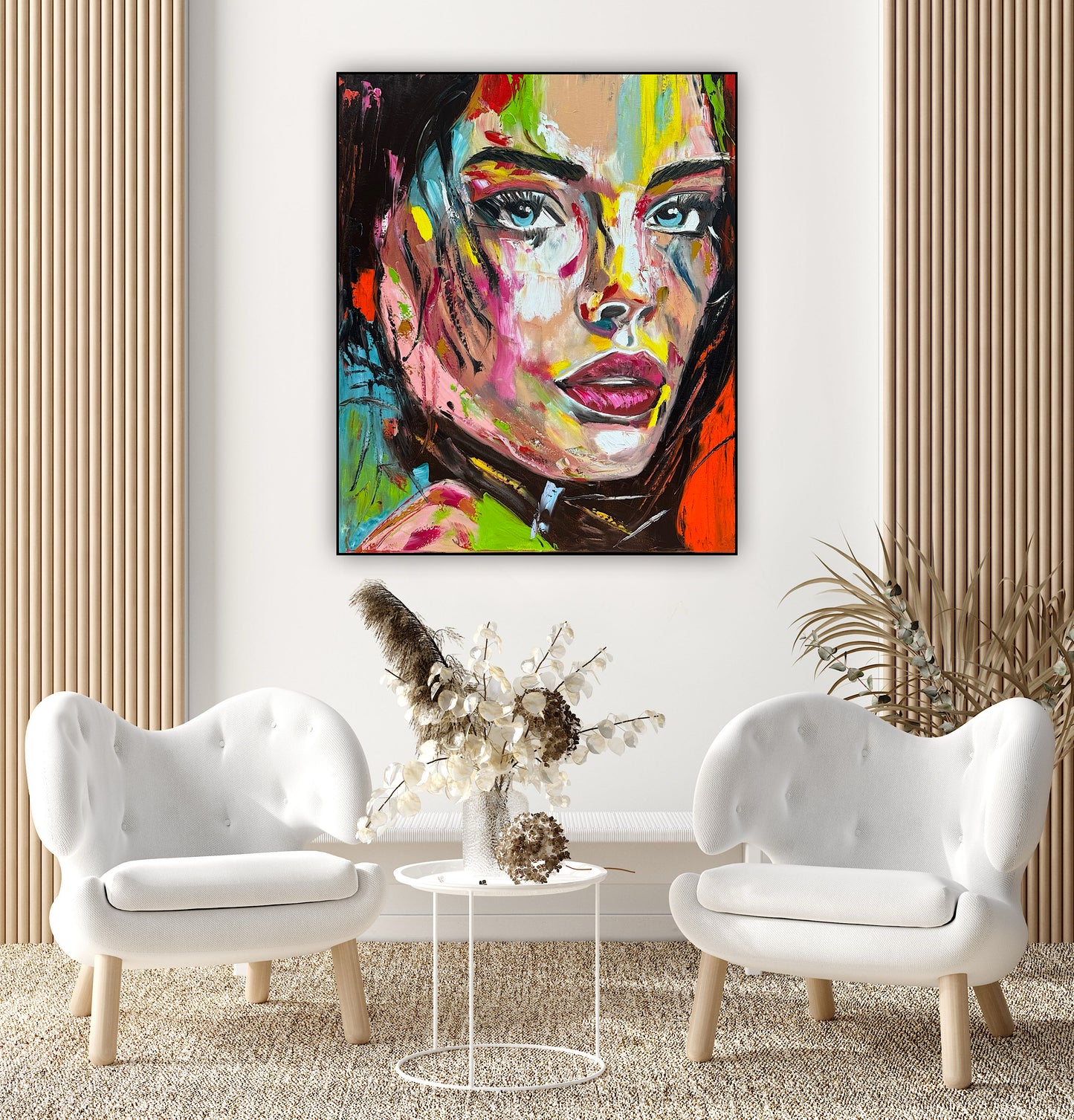 ‘Femme Eclat’ portrait Original abstract contemporary Oil Painting On Canvas size 90x76cm