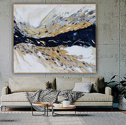 Oka Original Abstract Oil Painting On Canvas 120x100x4cm ‘Horizon ‘Seascape