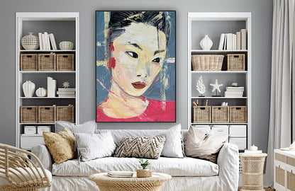 Woman’s portrait Original Abstract Oil Painting On Canvas 85 x 60cm Innocent Soul