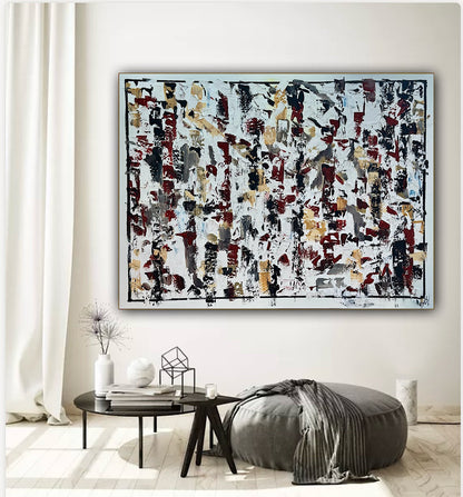 Large Abstract Original Oil Painting On 120x91cm canvas textured Veiled Wilderness