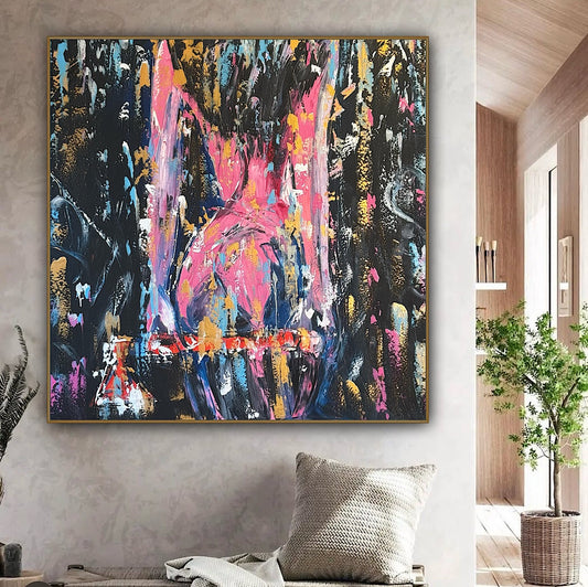 Richter StyLe Abstract Original Oil Painting On Canvas 100x100cm Nude Dancer