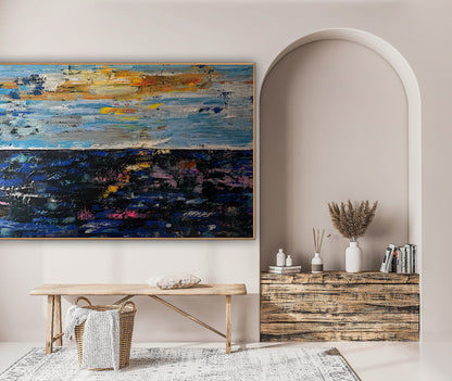 Original Abstract Oil Painting On Canvas 150cm x 100cm Depth of Silence Oka seascape