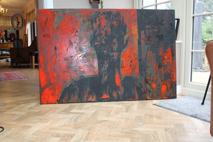 Original Abstract Oil Painting On Canvas 150cm x 100cm Man in The Shadows oka