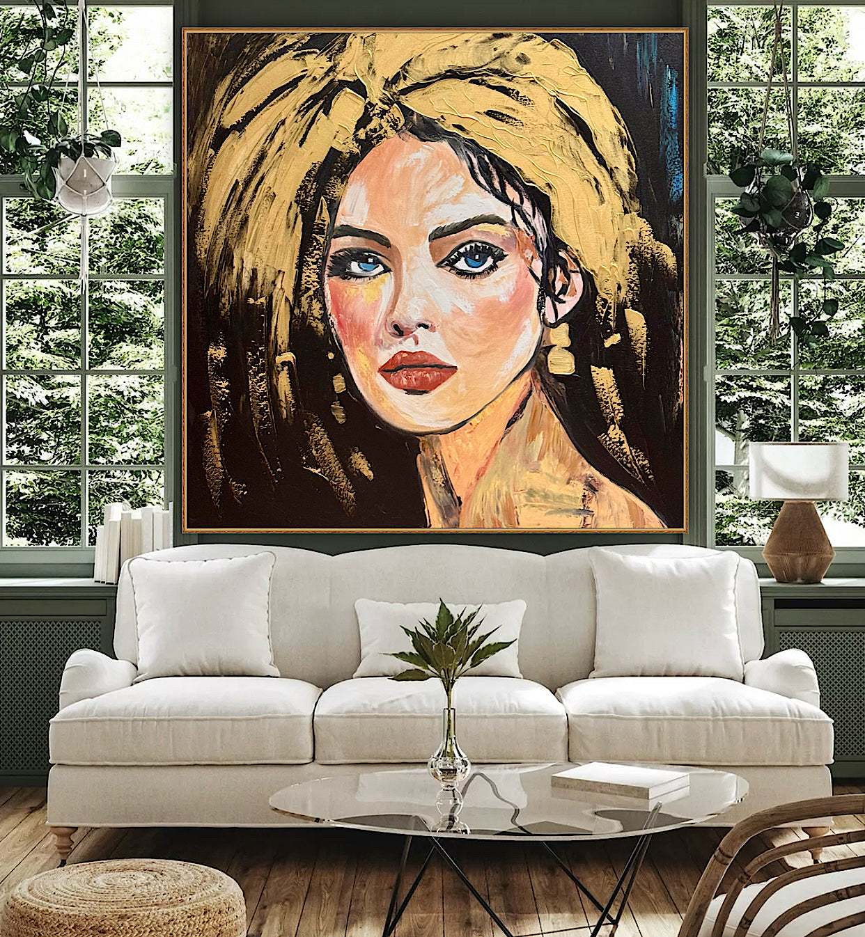 Richter Style Abstract Original Oil Painting On 100 x 100cm canvas Alchemy of Beauty  woman portrait