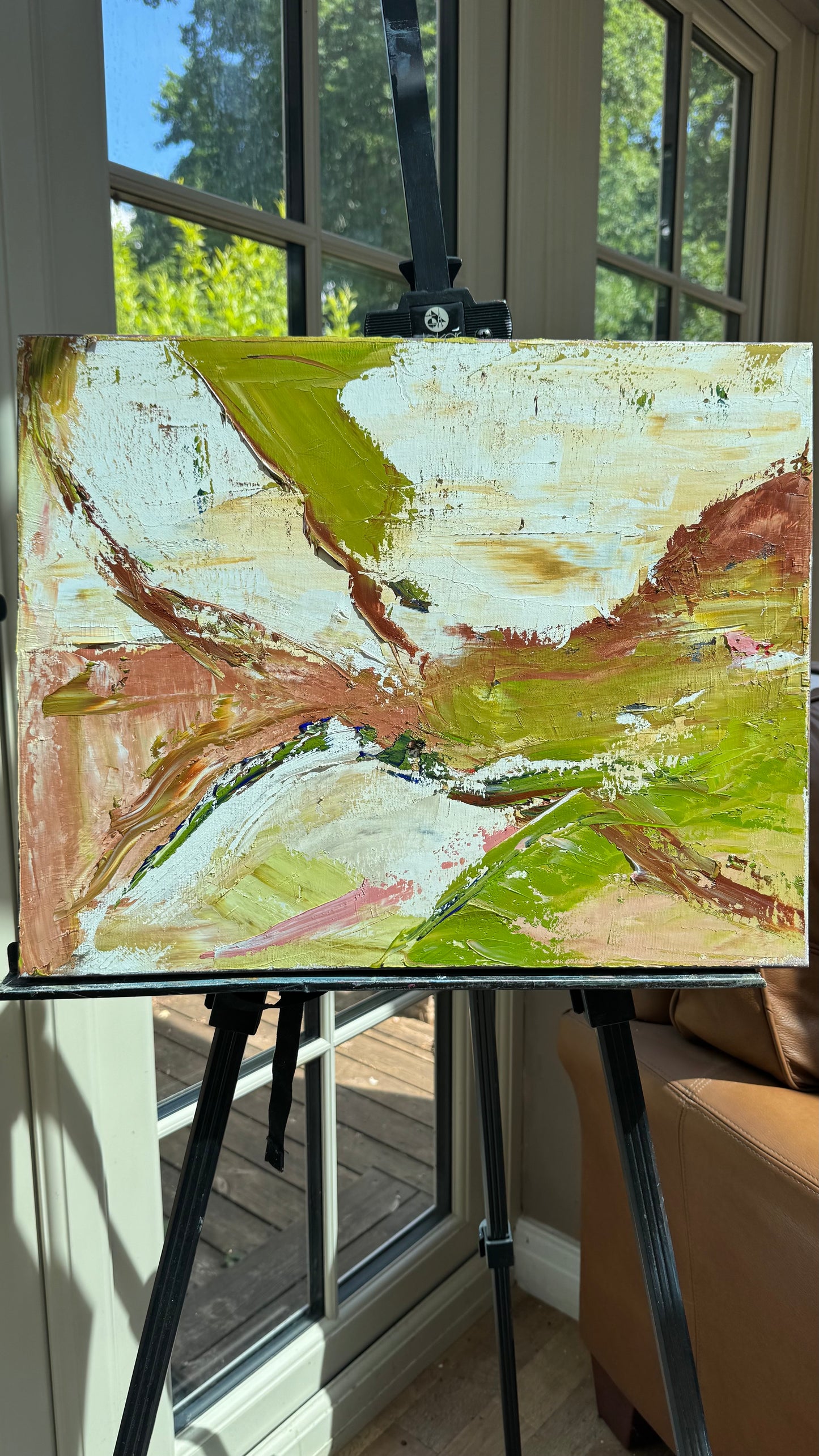 Oka StyLe Abstract original Oil Painting On Canvas 50 X 40cm Lake District textured