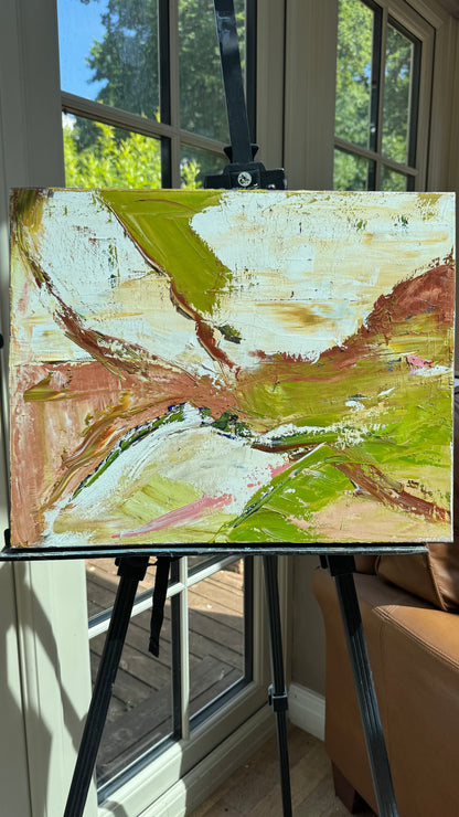 Oka StyLe Abstract original Oil Painting On Canvas 50 X 40cm Lake District textured