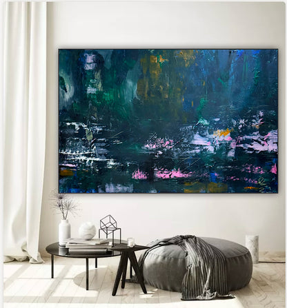 Original Abstract Oil Painting On Canvas 150cm x 100cm Depth of Silence Oka floral