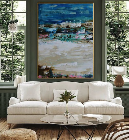Amalfi coast Sea Sky Original abstract contemporary Oil Painting On Canvas size 100x80cm