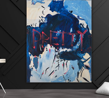 Modern Original Textured Abstract Oil Painting on Canvas 100x80cm Graffiti Art Pretty