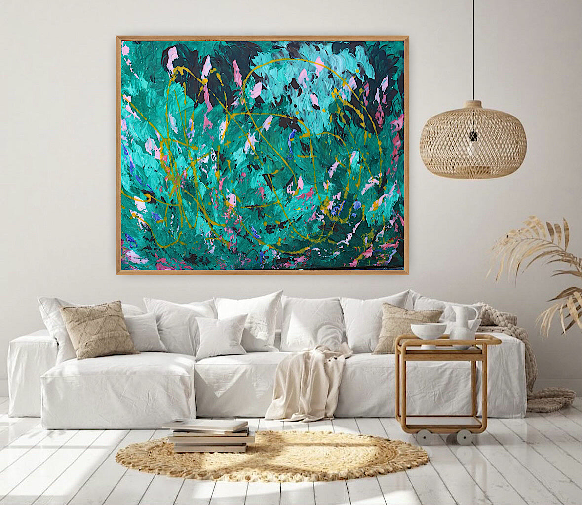 Abstract Original Oil Painting On Canvas 102x70cm textured oil Secret Garden