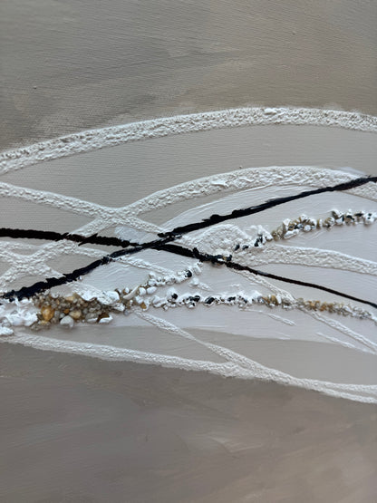 Set of 2 Modern Abstract Original Paintings On Canvas textured ‘Pebbles’  61 x 61cm each