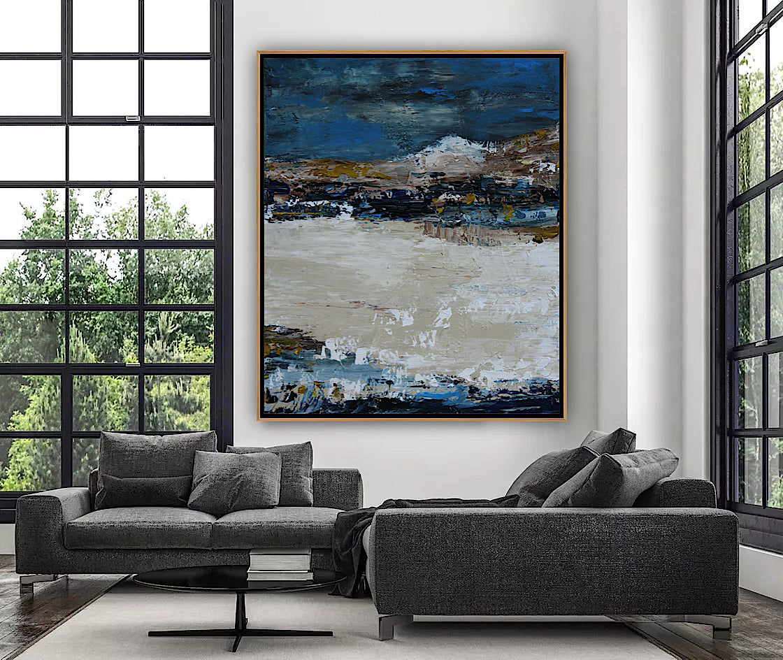 Original Abstract contemporary Oil Painting On Canvas 90x76cm Amalfi Coast Oka