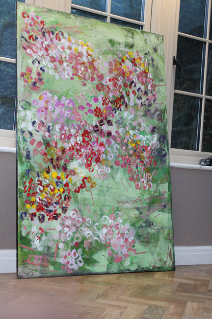 Original Abstract Oil Painting On Canvas 150cm x 100cm in the Language of Flowers Oka