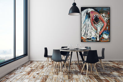 Contemporary Abstract Original Oil Painting On 90 x 76cm on Canvas ‘Ballet Dancer’