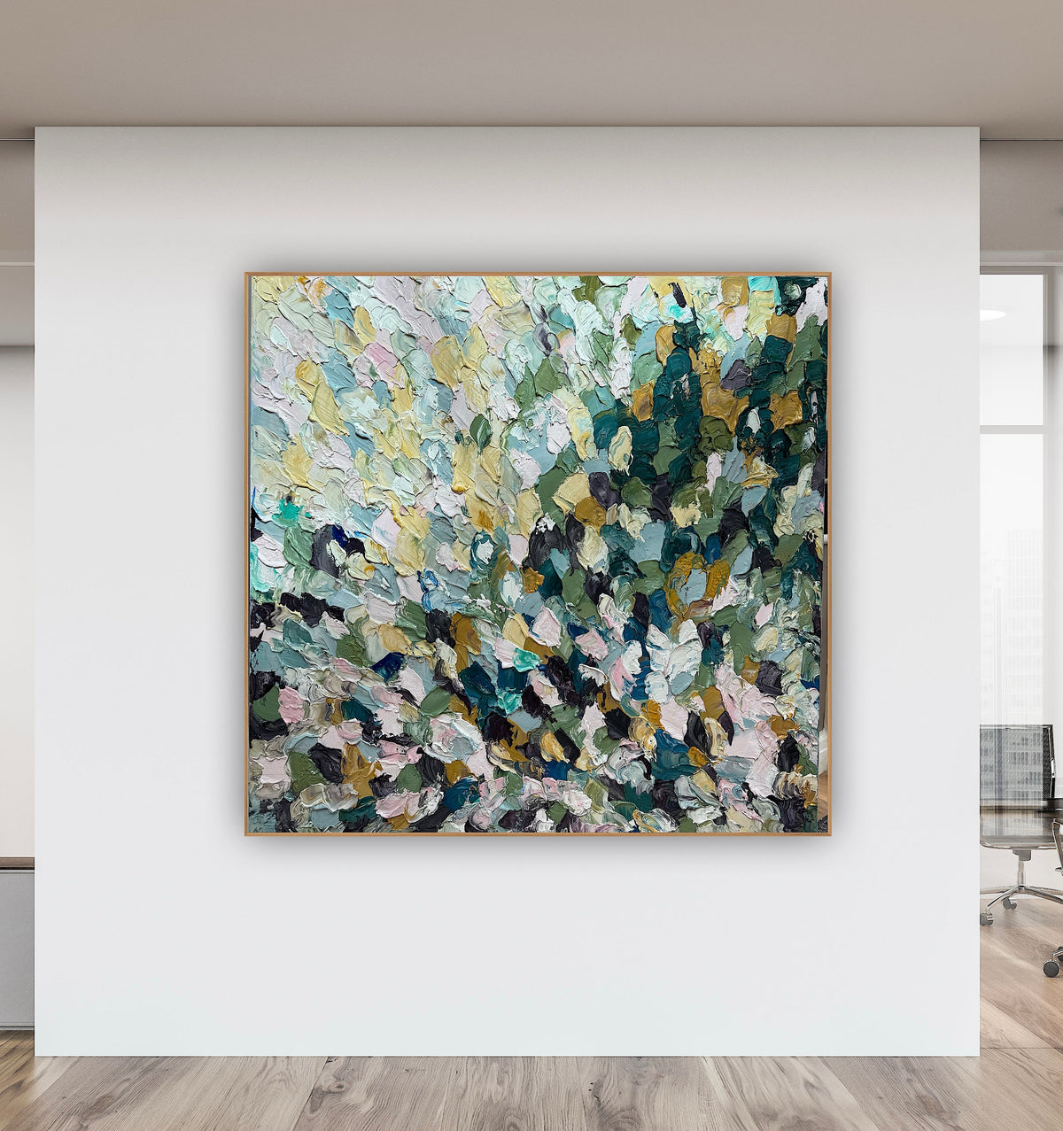 Modern Original textured Abstract Oil Painting On deep edge Canvas 120 x 120cm ‘Autumn Garden’