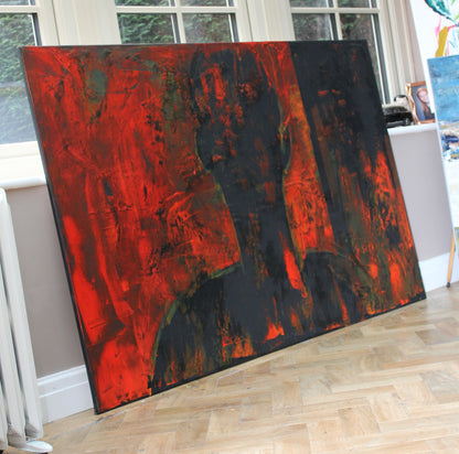 Original Abstract Oil Painting On Canvas 150cm x 100cm Man in The Shadows oka