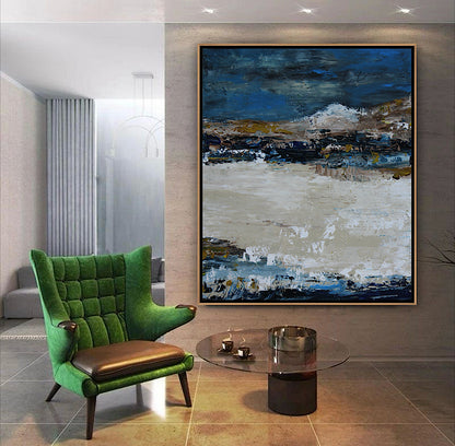 Original Abstract contemporary Oil Painting On Canvas 90x76cm Amalfi Coast Oka