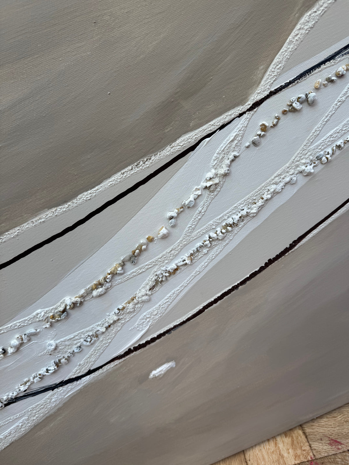 Set of 2 Modern Abstract Original Paintings On Canvas textured ‘Pebbles’  61 x 61cm each