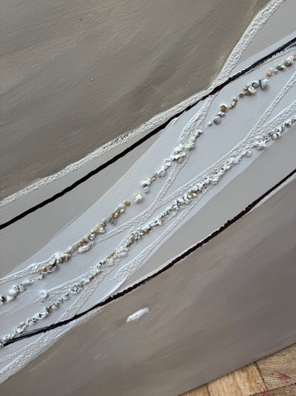 Set of 2 Modern Abstract Original Paintings On Canvas textured ‘Pebbles’  61 x 61cm each