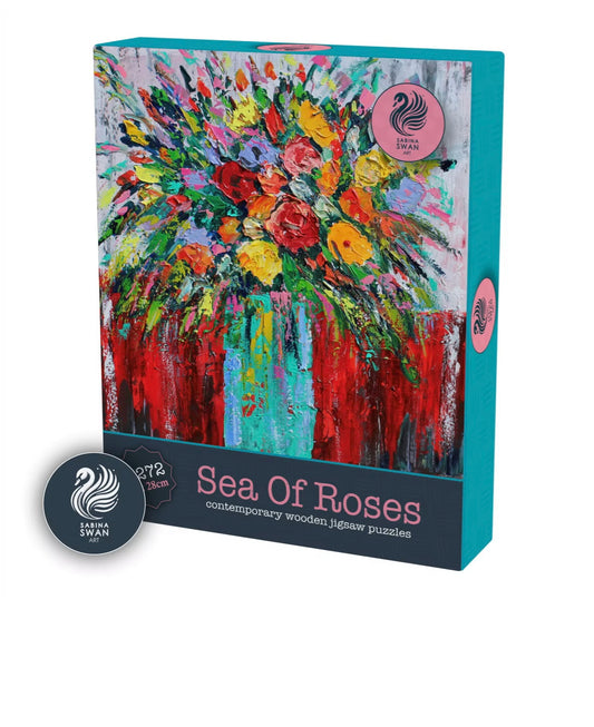 Art Wooden Puzzle for Adults Sabina Swan Art Original Jigsaw Sea of Roses