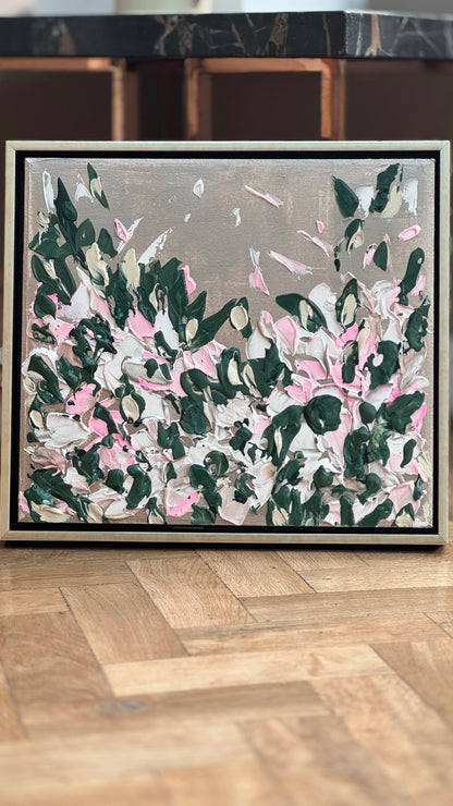 Framed Original Abstract contemporary Oil Painting On Canvas 45x40cm Eden Gardens II Oka