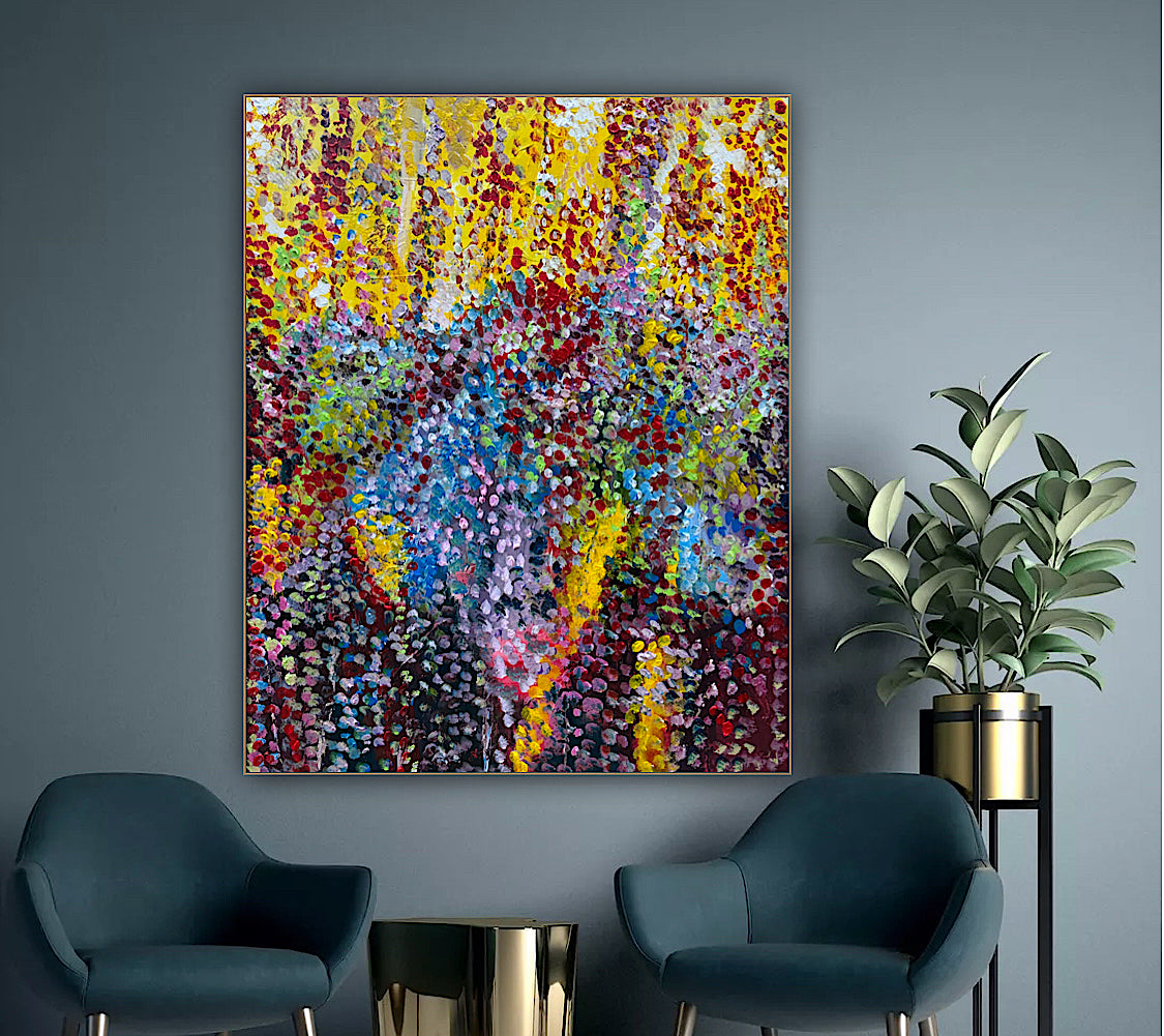Large Abstract Original Oil Painting On 100x80cm canvas Oka style Sunshine