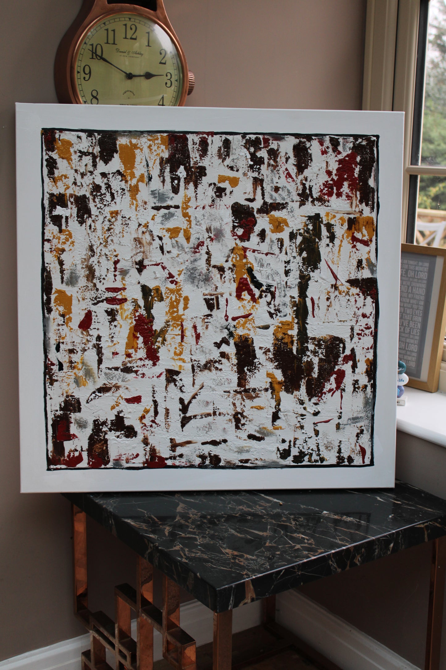 Oka style textured Original modern Abstract Oil Painting On Canvas 80 x 80cm ‘Unfinished Story’