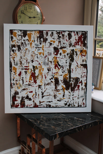 Oka style textured Original modern Abstract Oil Painting On Canvas 80 x 80cm ‘Unfinished Story’