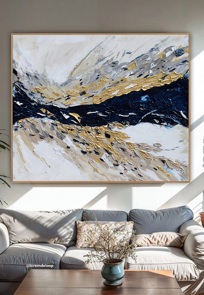 Oka Original Abstract Oil Painting On Canvas 120x100x4cm ‘Horizon ‘Seascape