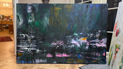 Original Abstract Oil Painting On Canvas 150cm x 100cm Depth of Silence Oka floral