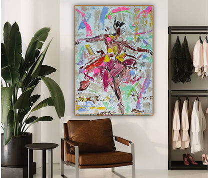 Ballet dancer Original modern Abstract Oil Painting On Canvas 85 x 60cm Oka
