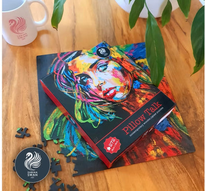 Art Wooden Puzzle for Adults Sabina Swan Art Original Jigsaw Pillow Eyes