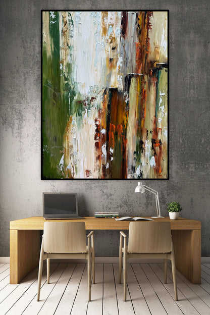 Contemporary textured Abstract Original Oil Painting On 121x92cm canvas Patina