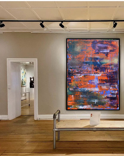 Large Abstract Original Oil Painting On 100x80cm canvas Oka Reflections